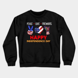 Peace Love Fireworks Shirt, Fireworks Shirt, Patriotic Shirt, 4th Of July Shirt, American Flag Shirt, Independence Day Crewneck Sweatshirt